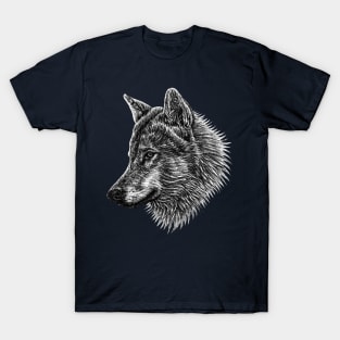 European wolf animal ink illustration T-Shirt